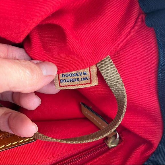 Dooney & Bourke Navy Tote with Brown Braided Handles - Picture 10 of 11